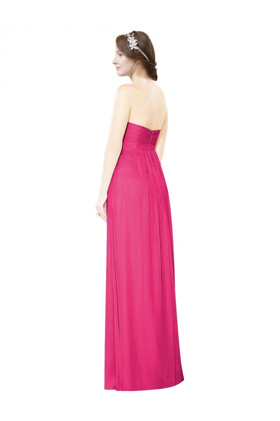 Fornecedor de Sem Mangas Sem alças Linha A Chiffon Longo Vestidos de Madrinha