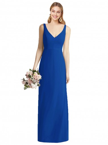Fornecedor de Sem Mangas Amor Sereia Chiffon Azul Real Vestidos de Madrinha