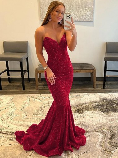 Fornecedor de Sem Mangas Amor Bainha Lantejoulas Veludo Borgonha Vestidos de Festa