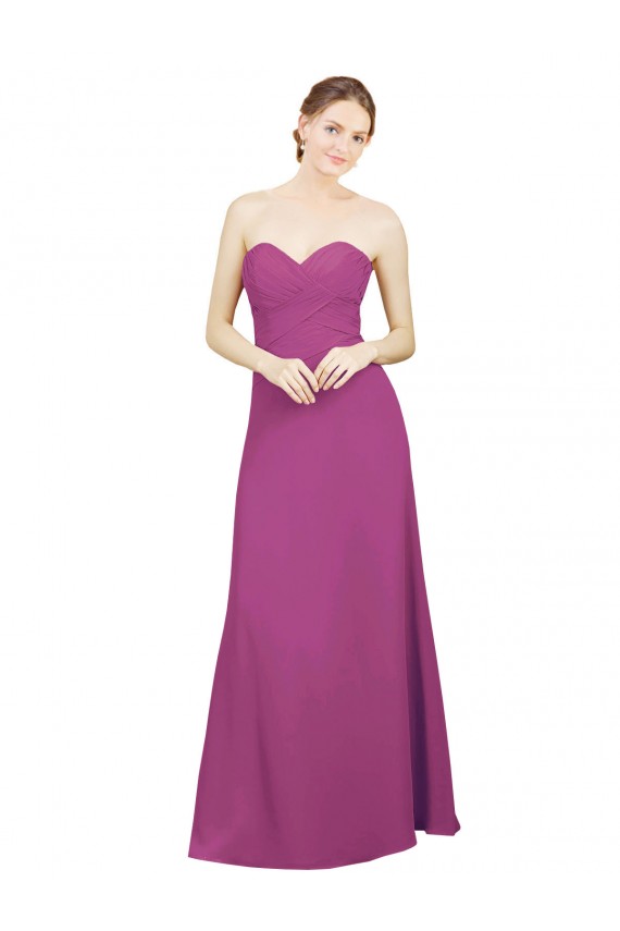 Fornecedor de Abrir de volta Sem Mangas Amor Linha A Chiffon Frutos Silvestres Vestidos de Madrinha