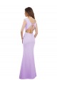 Fornecedor de Abrir de volta Mangas Curtas Decote redondo Coluna Chiffon Vestidos de Madrinha