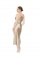 Fornecedor de Sem Mangas Decote V Linha A Cetim Sedoso Vestidos de Madrinha / Vestidos de Noite / Vestidos de Festa / Vestidos de Cocktail