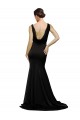 Fornecedor de Lombar Sem Mangas Decote V Linha A Cetim Sedoso Preto Vestidos de Madrinha / Vestidos de Noite / Vestidos de Festa