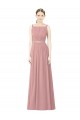 Fornecedor de Sem Mangas Decote Alto Linha A Chiffon Rosa Empoeirado Vestidos de Madrinha