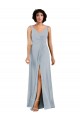 Fornecedor de Lombar Sem Mangas Decote V Coluna Chiffon Vestidos de Madrinha